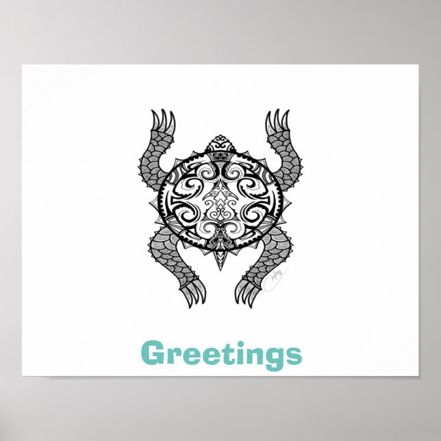 Turtle Teckning Poster (Framsidan)