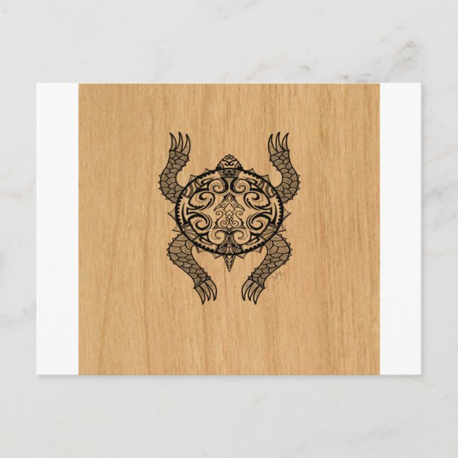 Turtle Teckning Vykort (Framsida)