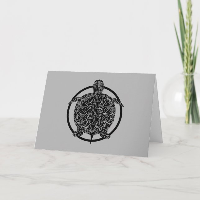Turtle Teckning - Wildlife Circle Series Kort (Framsida)