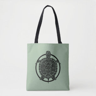 Turtle Teckning - Wildlife Circle Series Tygkasse