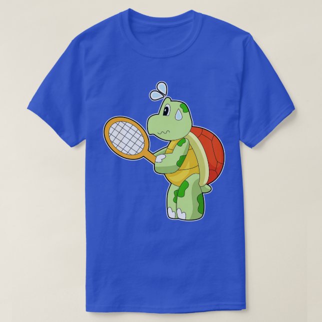 Turtle Tennis Tennis Tennis racket T Shirt (Design framsida)
