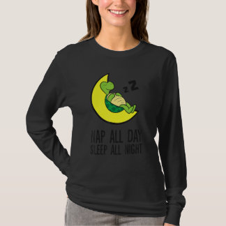 Turtle Tired Nap All Day Sleep All Night Cute Turt T Shirt