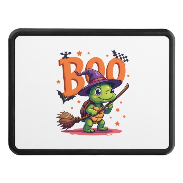 Turtle Tortoise Boo Witch Bus eller godis Hallowee Dragkroksskydd (Framsidan)