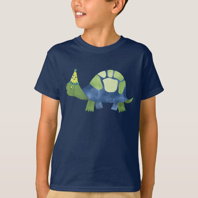 Turtle Tortoise Födelsedagsfest Shirt T (Framsida)