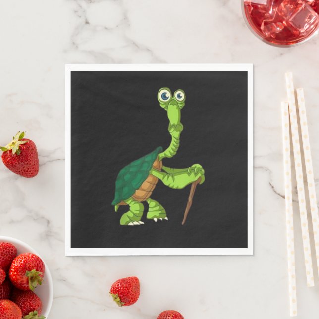 Turtle Tortoise Retrött Funny Ständiga Turtle Reti Pappersservett (Insitu)