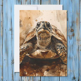 Turtle Totem Spirit Animal Beteckningskort Julkort