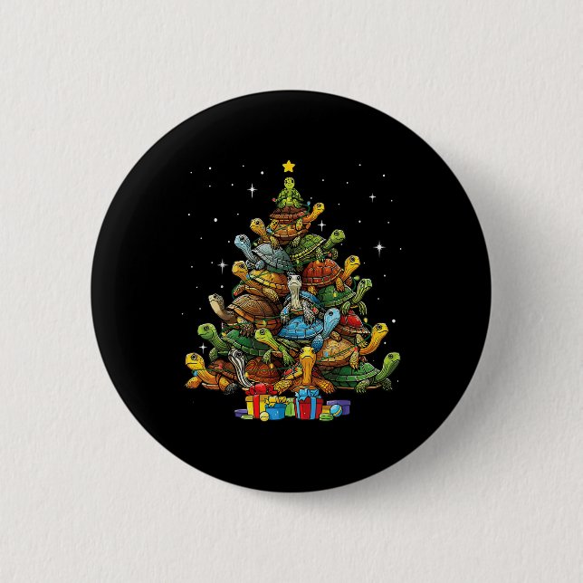 Turtle Träd Julgran Adsible Turtle Christm Knapp (Framsida)