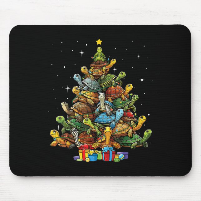 Turtle Träd Julgran Adsible Turtle Christm Musmatta (Framsidan)
