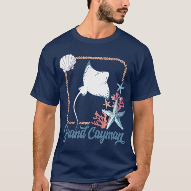 Turtle Tuna Stingray Blue T Shirt (Framsida)
