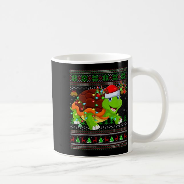 Turtle Ugly Christmas Sweaters Holiday Santa Cute  Kaffemugg (Höger)