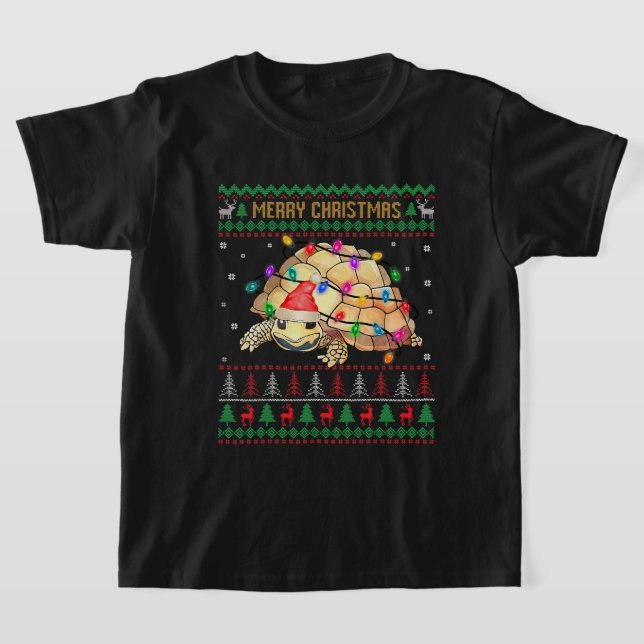 Turtle Ugly jul Sweater Santa Turtle Christm T Shirt (Laydown)