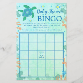 Turtle under Sea Baby Shower Bingo Game
