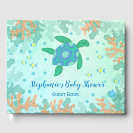 Turtle under Sea Baby Shower Gästböcker