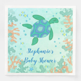 Turtle under Sea Baby Shower Pappersservett