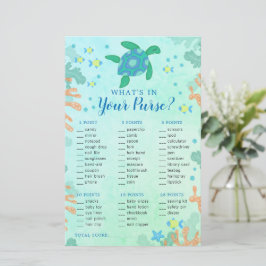 Turtle under Sea Purse Baby Shower Game