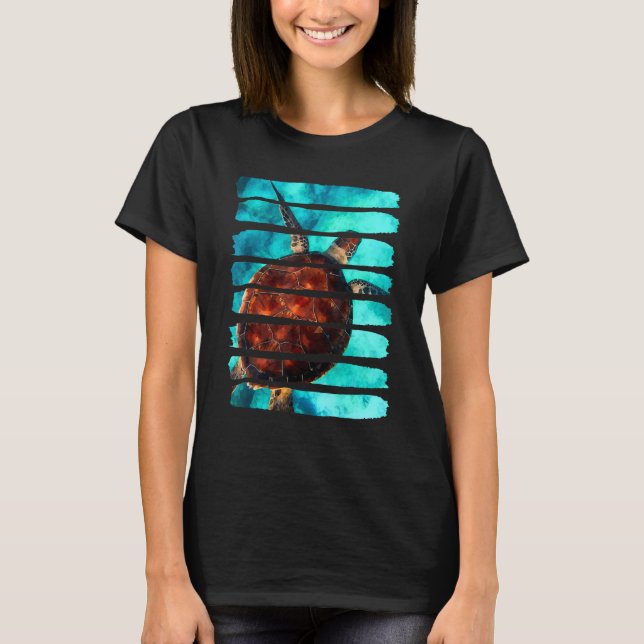 Turtle Underwater Ocean Sea Natature Animal Leisur T Shirt (Framsida)