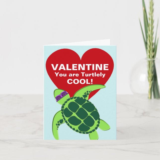 Turtle Valentine Anteckningskort (Framsida)
