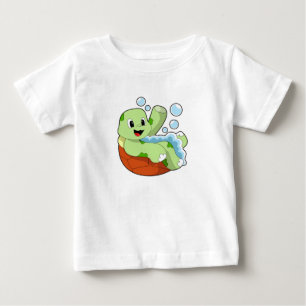 Turtle vid Bathing med Foam T Shirt
