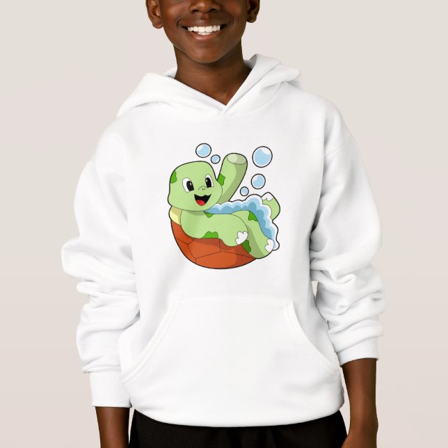 Turtle vid Bathing med Foam T Shirt (Framsida)