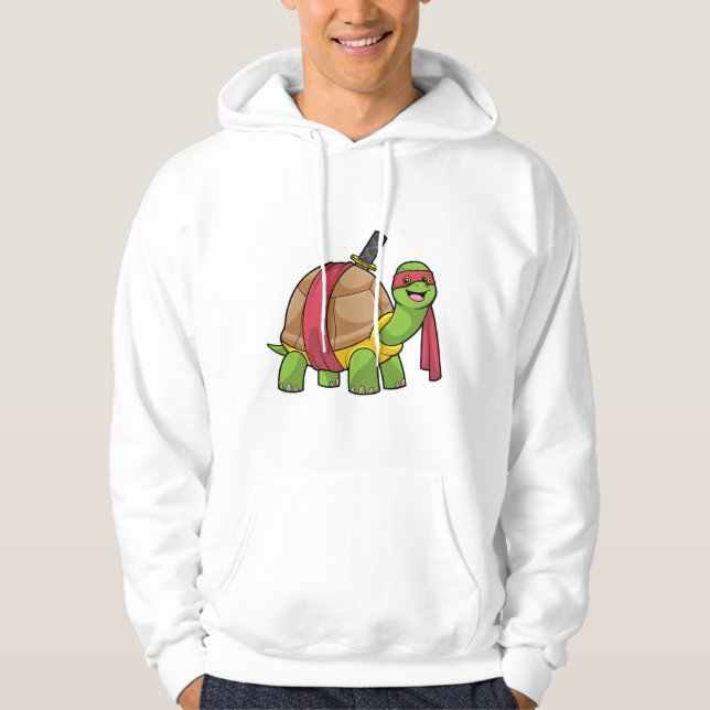 Turtle vid martialkonst med Sword Hoodie (Framsida)
