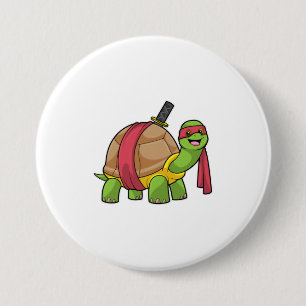 Turtle vid martialkonst med Sword Knapp