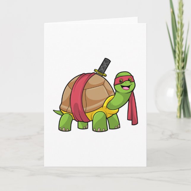 Turtle vid martialkonst med Sword Kort (Framsida)