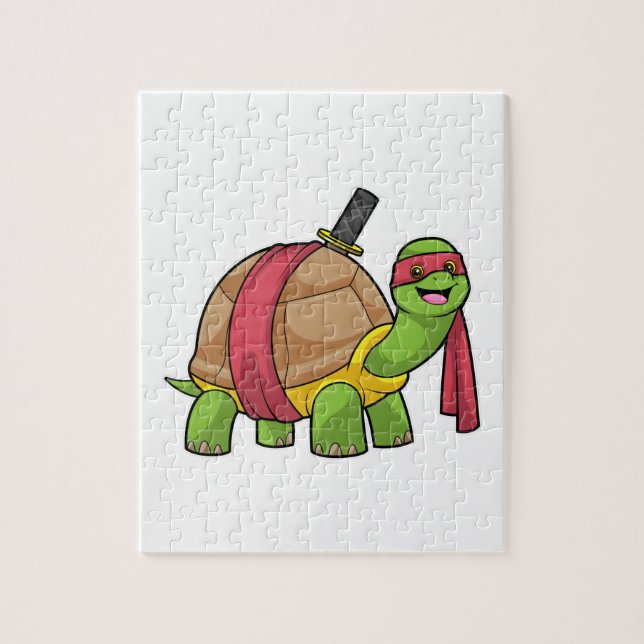 Turtle vid martialkonst med Sword Pussel (Vertikal)