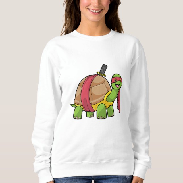 Turtle vid martialkonst med Sword T Shirt (Framsida)