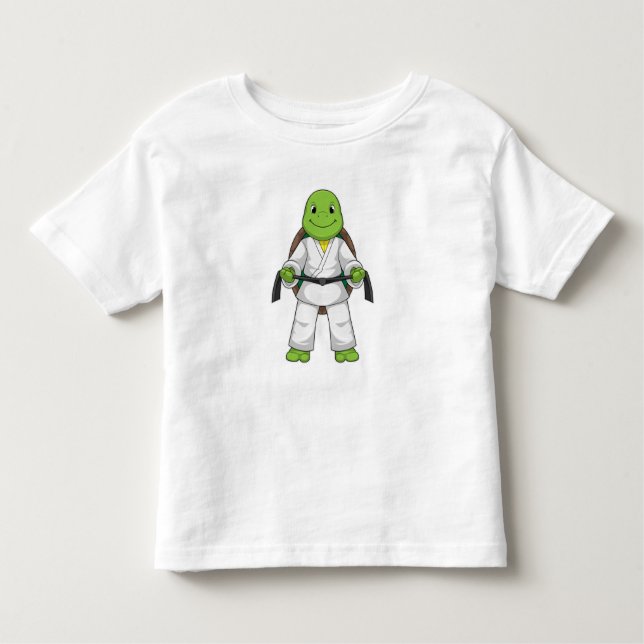 Turtle vid martialkonsten med svart Bälte T Shirt (Framsida)