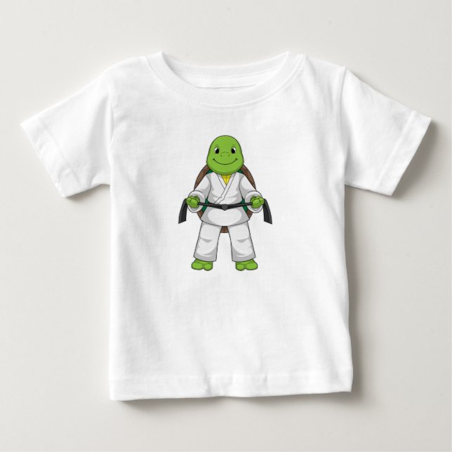 Turtle vid martialkonsten med svart Bälte T Shirt (Framsida)