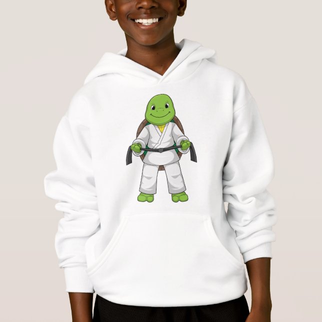 Turtle vid martialkonsten med svart Bälte T Shirt (Framsida)