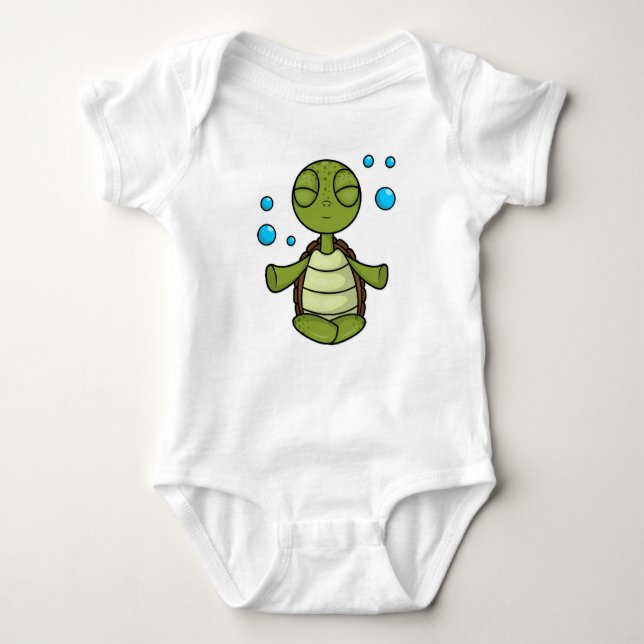 Turtle vid Meditating i Sitta T Shirt (Framsida)