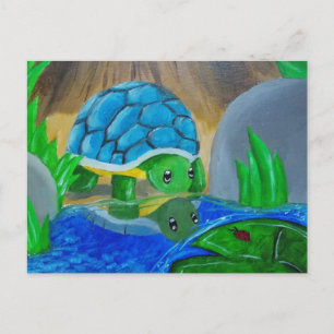 Turtle vid posterkort vykort