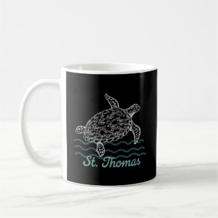 Turtle vid Saint Thomas Karibiska ön Kaffemugg