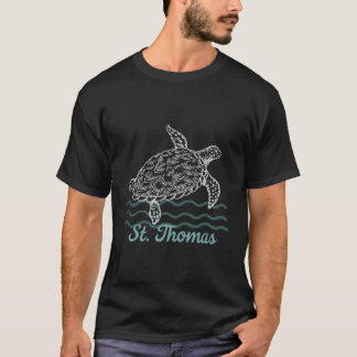Turtle vid Saint Thomas Karibiska ön T Shirt