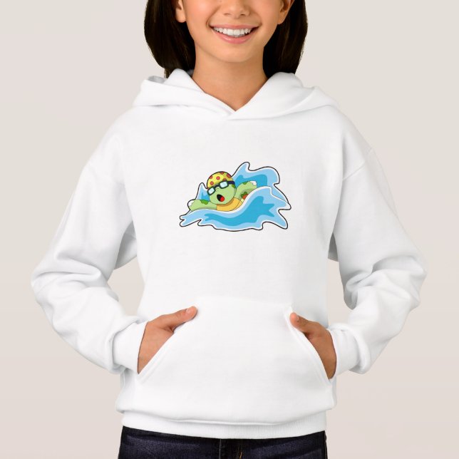 Turtle vid Swimming i Vatten T Shirt (Framsida)