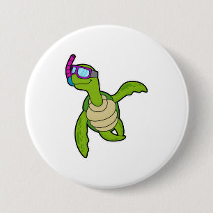 Turtle vid Swimming med Snorkel Knapp