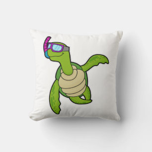 Turtle vid Swimming med Snorkel Kudde
