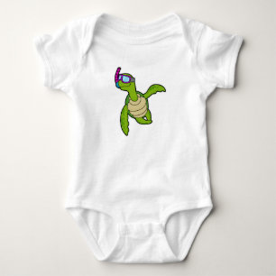 Turtle vid Swimming med Snorkel T Shirt
