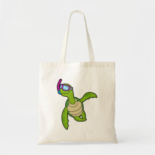 Turtle vid Swimming med Snorkel Tygkasse