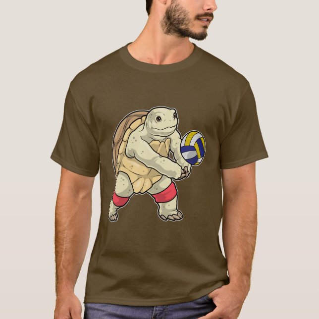 Turtle Volleyball-spelare Volleyball T Shirt (Framsida)