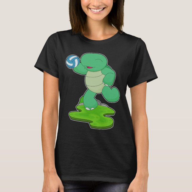 Turtle Volleyball-spelare Volleyball T Shirt (Framsida)