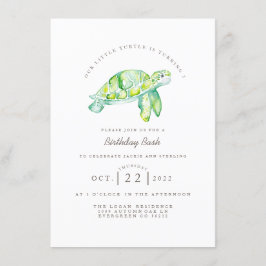 Turtle Watercolor | Havsdag Inbjudningar