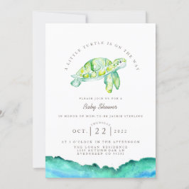 Turtle Watercolor | Ocean Life Baby Shower Inbjudningar