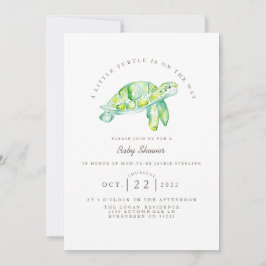 Turtle Watercolor | Ocean Life Baby Shower Inbjudningar
