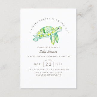 Turtle Watercolor | Ocean Life Baby Shower Inbjudningar