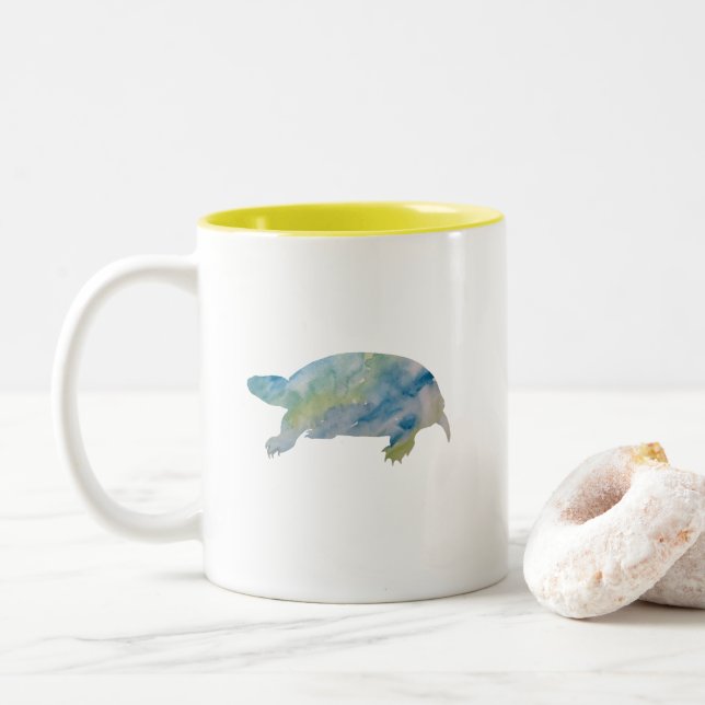 Turtle Watercolor Painting Pastel Mugg (Med munk)