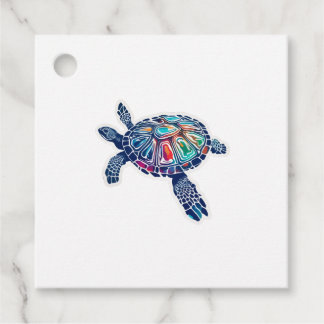 Turtle Waterturtle Gåvor Etiketter