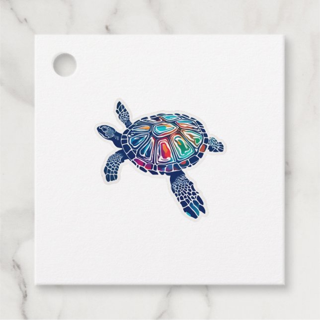 Turtle Waterturtle Gåvor Etiketter (Framsida)