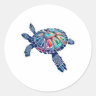 Turtle Waterturtle Runt Klistermärke